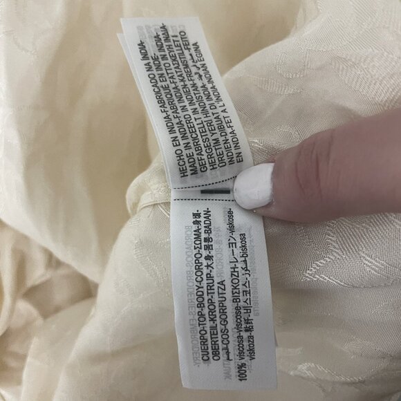 Zara ZW Collection Womens Jacquard Midi Dress Small Off White 7521/045 NWOT - Picture 7 of 13